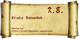 Kratz Benedek névjegykártya